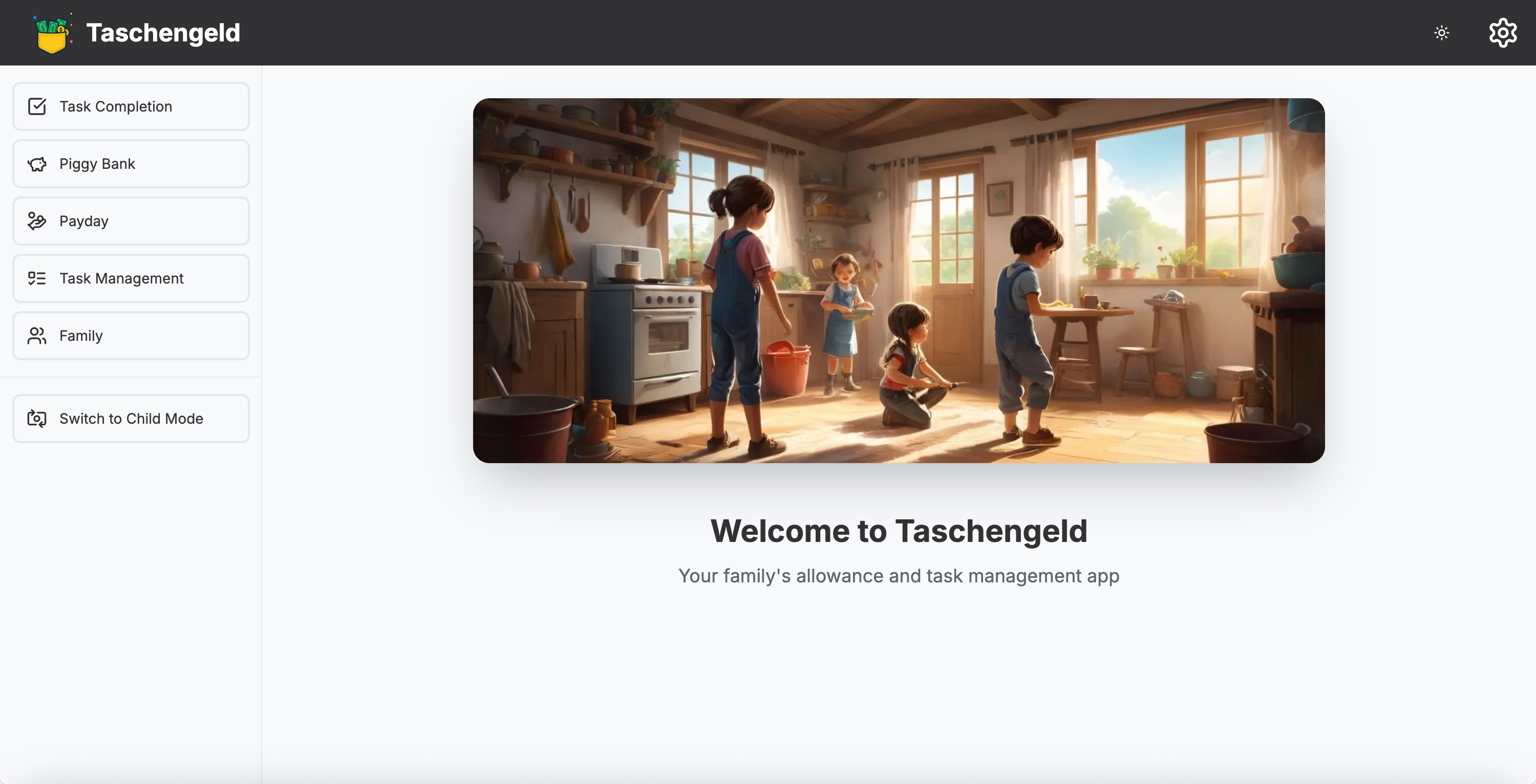 Taschengeld App Interface